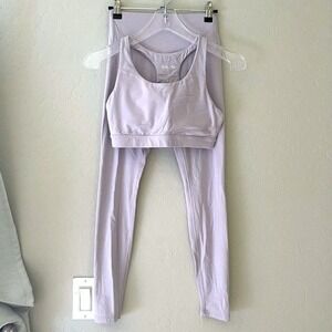 Sacre Lavender Purple Activewear Set Racerback Sports Bra High Waist Leggings S